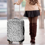 Black And White Tiger Pattern Print Luggage Cover