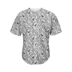 Black And White Tiger Pattern Print Men's Baseball Jersey