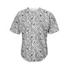 Black And White Tiger Pattern Print Men's Baseball Jersey