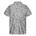 Black And White Tiger Pattern Print Men's Short Sleeve Shirt
