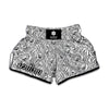 Black And White Tiger Pattern Print Muay Thai Boxing Shorts