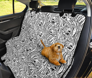 Black And White Tiger Pattern Print Pet Car Back Seat Cover