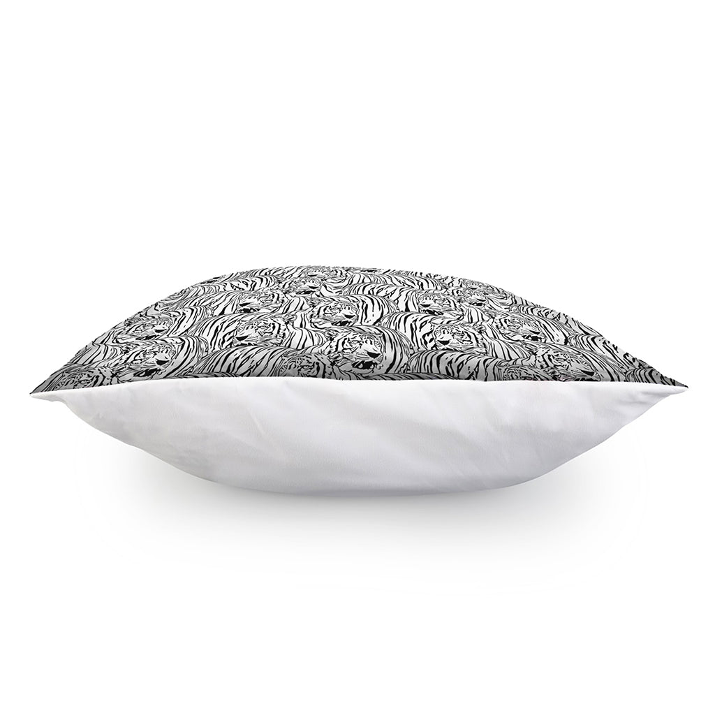 Black And White Tiger Pattern Print Pillow Cover