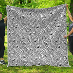 Black And White Tiger Pattern Print Quilt