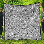Black And White Tiger Pattern Print Quilt