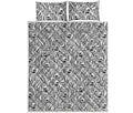 Black And White Tiger Pattern Print Quilt Bed Set