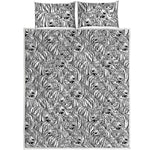 Black And White Tiger Pattern Print Quilt Bed Set