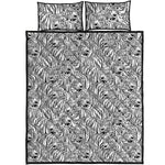 Black And White Tiger Pattern Print Quilt Bed Set