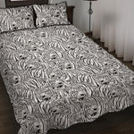 Black And White Tiger Pattern Print Quilt Bed Set