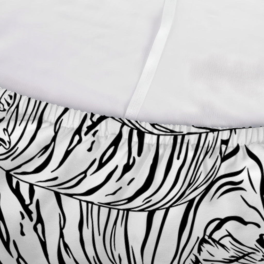 Black And White Tiger Pattern Print Sofa Cover
