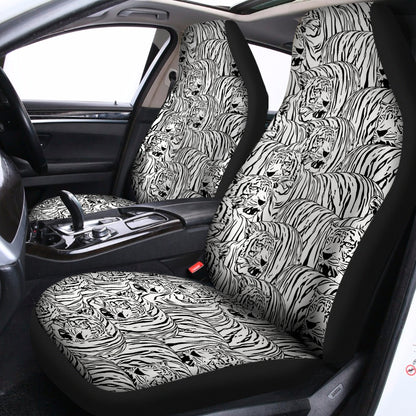 Black And White Tiger Pattern Print Universal Fit Car Seat Covers
