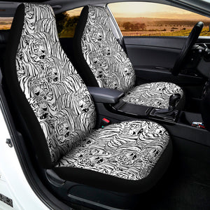 Black And White Tiger Pattern Print Universal Fit Car Seat Covers