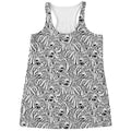 Black And White Tiger Pattern Print Women's Racerback Tank Top