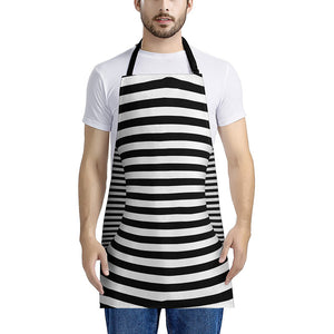 Black And White Torus Illusion Print Apron