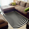 Black And White Torus Illusion Print Floor Mat