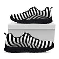 Black And White Torus Illusion Print Black Running Shoes
