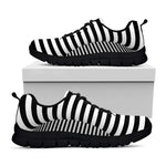 Black And White Torus Illusion Print Black Sneakers
