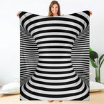 Black And White Torus Illusion Print Blanket