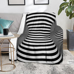 Black And White Torus Illusion Print Blanket