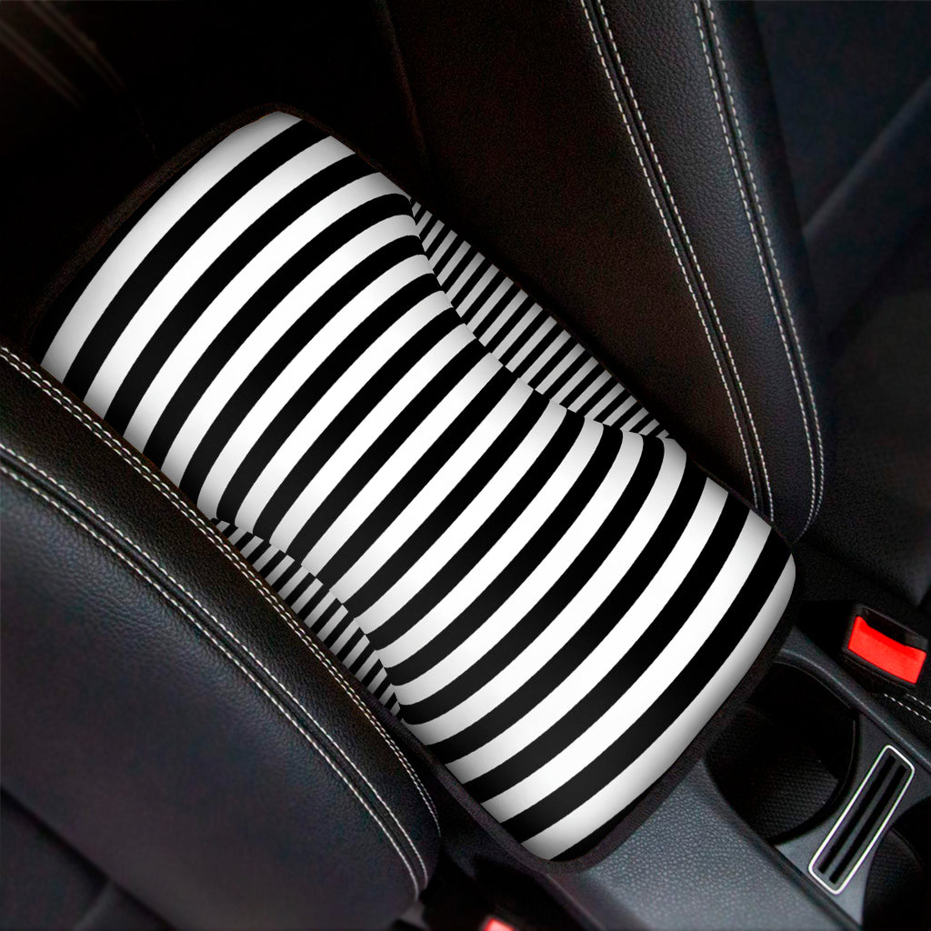 Black And White Torus Illusion Print Car Center Console Cover