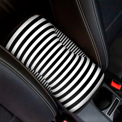 Black And White Torus Illusion Print Car Center Console Cover