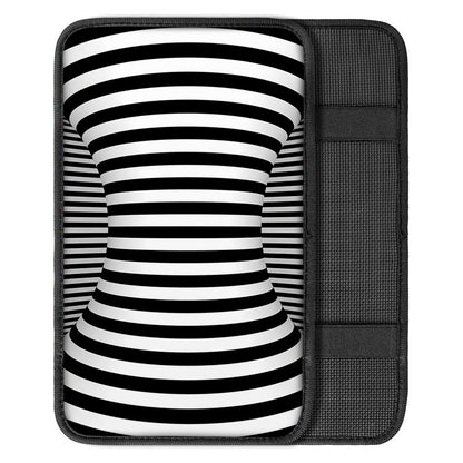 Black And White Torus Illusion Print Car Center Console Cover