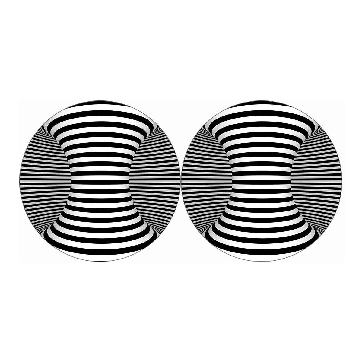 Black And White Torus Illusion Print Car Coasters