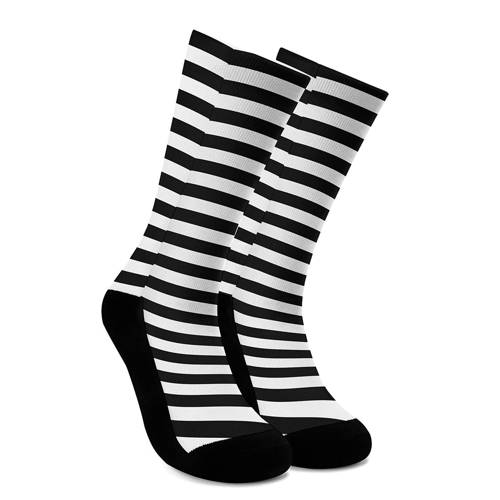 Black And White Torus Illusion Print Crew Socks