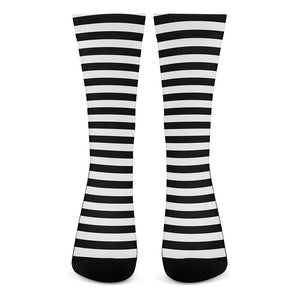 Black And White Torus Illusion Print Crew Socks