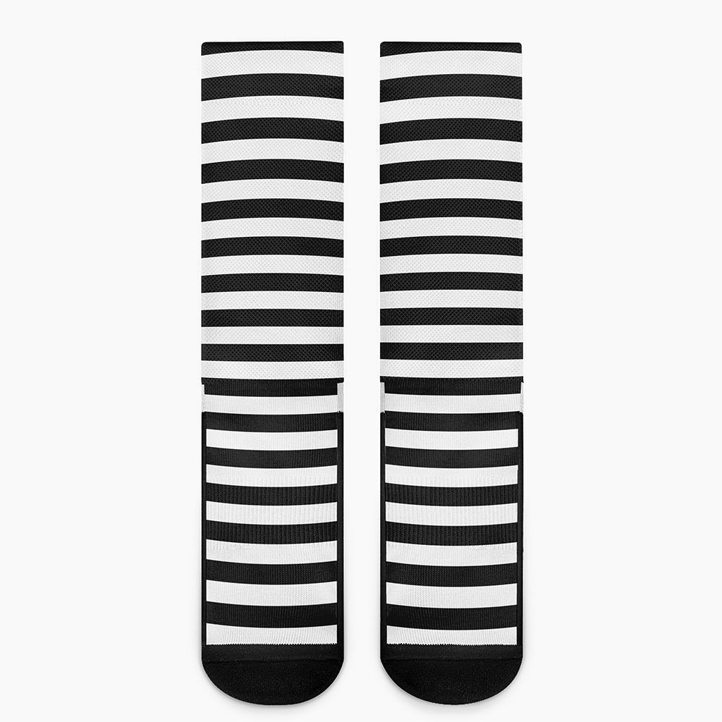 Black And White Torus Illusion Print Crew Socks