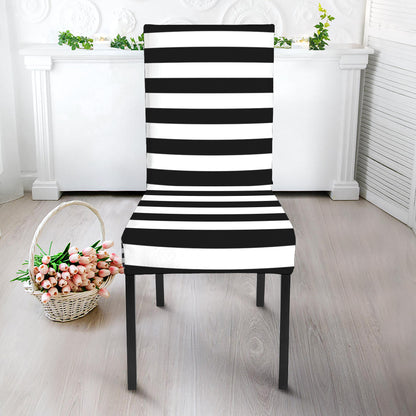 Black And White Torus Illusion Print Dining Chair Slipcover