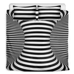 Black And White Torus Illusion Print Duvet Cover Bedding Set