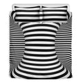 Black And White Torus Illusion Print Duvet Cover Bedding Set