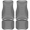 Black And White Torus Illusion Print Front and Back Car Floor Mats