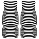 Black And White Torus Illusion Print Front and Back Car Floor Mats