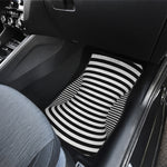 Black And White Torus Illusion Print Front and Back Car Floor Mats