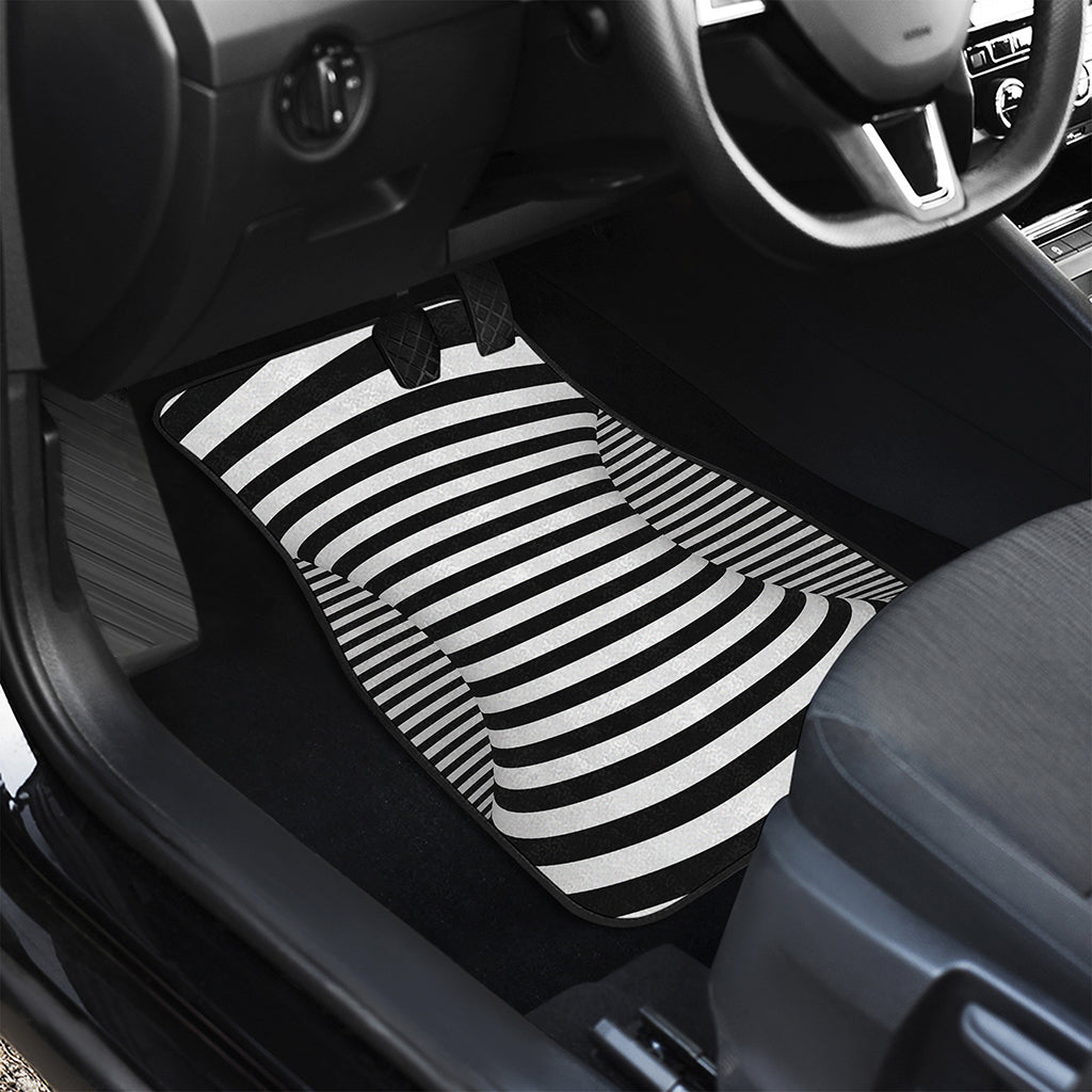 Black And White Torus Illusion Print Front Car Floor Mats
