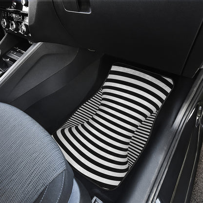 Black And White Torus Illusion Print Front Car Floor Mats