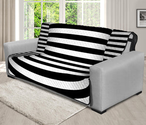 Black And White Torus Illusion Print Futon Protector