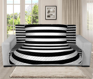 Black And White Torus Illusion Print Futon Protector