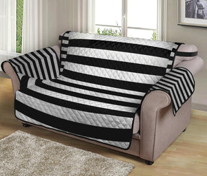 Black And White Torus Illusion Print Loveseat Protector