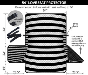 Black And White Torus Illusion Print Loveseat Protector