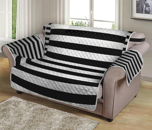 Black And White Torus Illusion Print Loveseat Protector