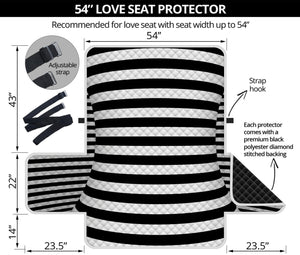 Black And White Torus Illusion Print Loveseat Protector