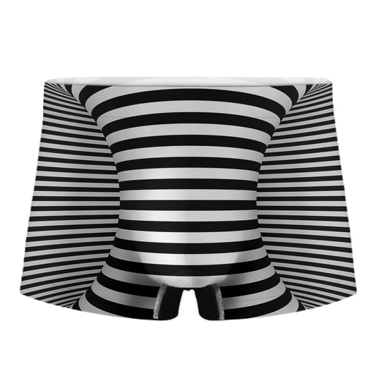 Black And White Torus Illusion Print Men's Boxer Briefs