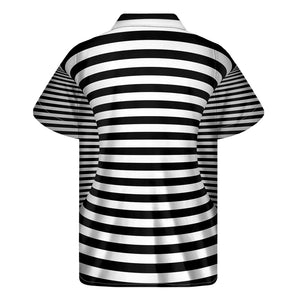 Black And White Torus Illusion Print Men's Short Sleeve Shirt