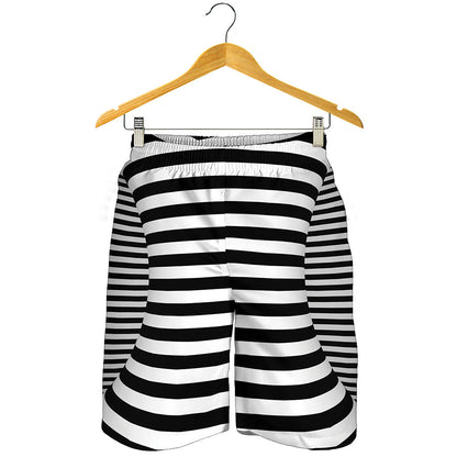 Black And White Torus Illusion Print Men's Shorts