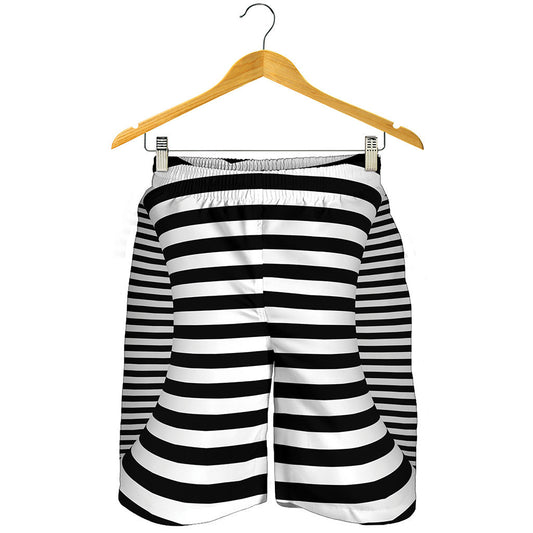 Black And White Torus Illusion Print Men's Shorts