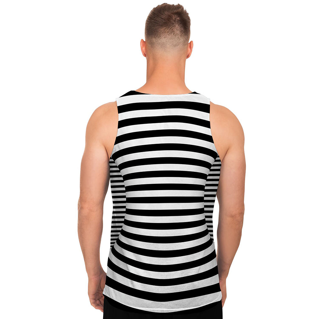 Black And White Torus Illusion Print Men's Tank Top