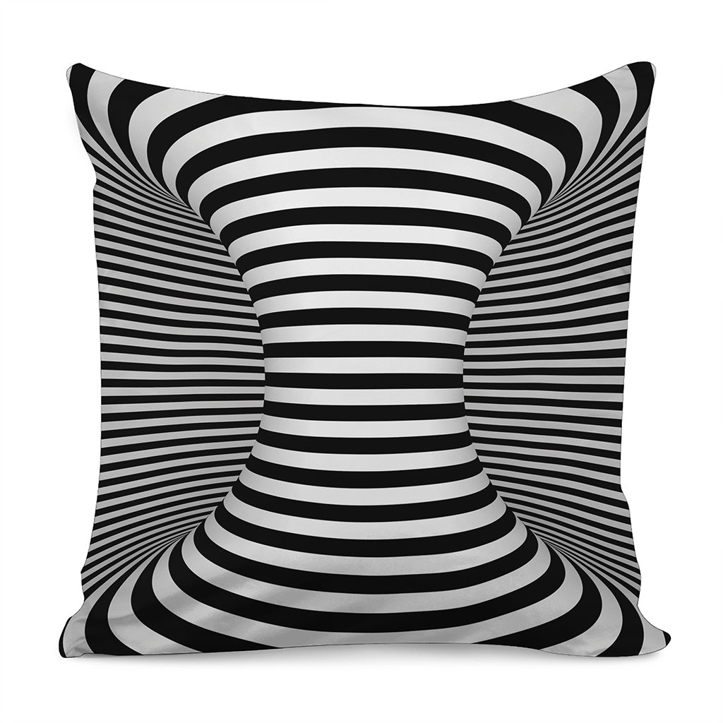 Black And White Torus Illusion Print Pillow Cover